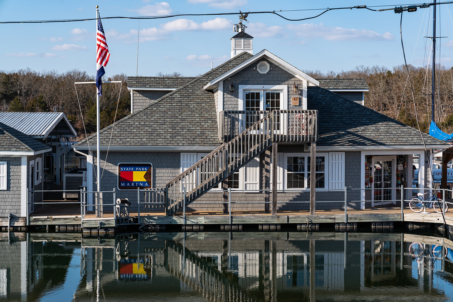 Boats moored at State Park Marina on Table Rock Lake